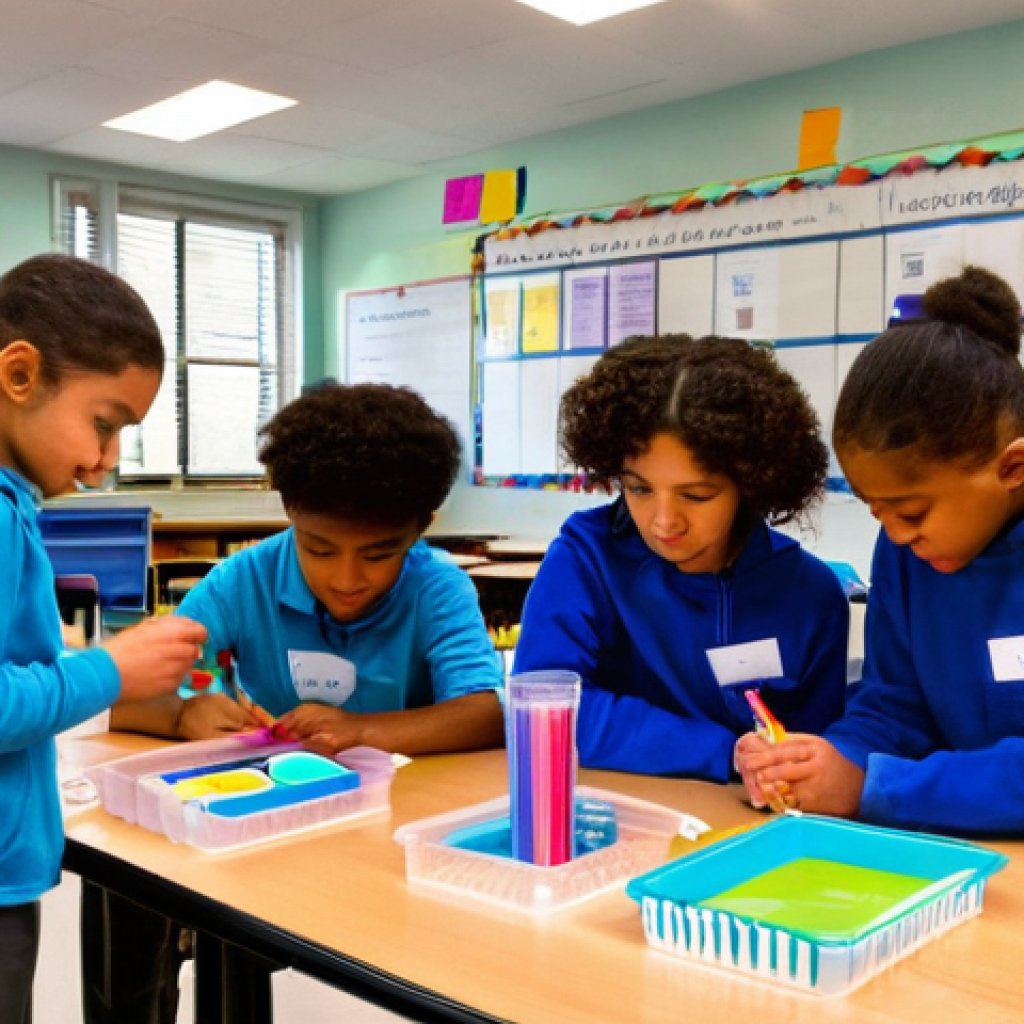 교사 과학 실험 준비 팁 - **Prompt 1: Organized Preparation and Initial Engagement**
    A bright, well-organized elementary t...