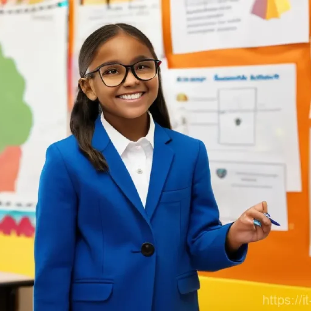 교사 경력기술서 작성법 - A vibrant and modern classroom filled with diverse students, aged 10-12, actively engaged in a hands...