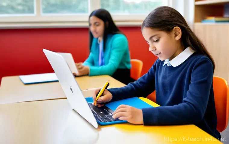 교사 자격증 면접 준비 요령 - **Prompt:** "A vibrant and modern Italian elementary school classroom (ages 8-10). A female teacher,...