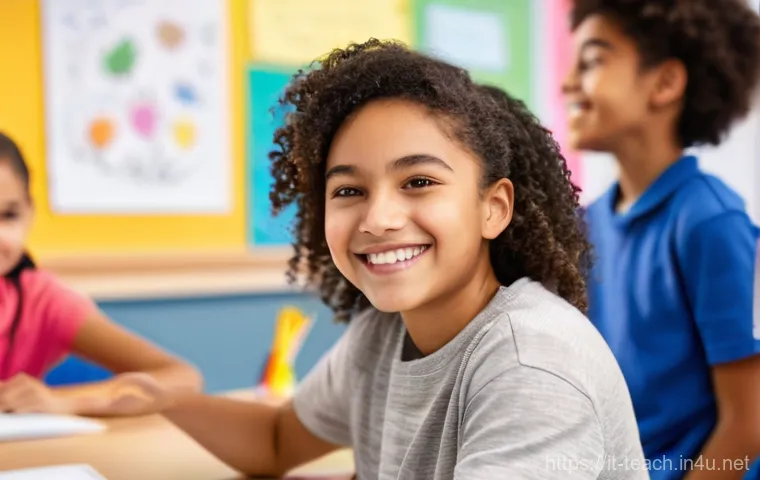 교사 교실 관리 기술 - **Prompt 1: Fostering Trust and Inclusivity in a Diverse Classroom**
    "A warmly lit, modern middl...